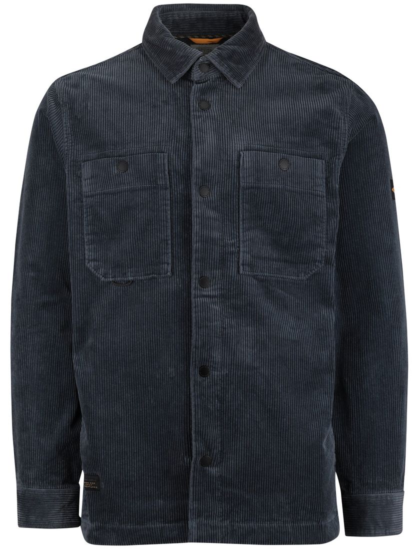 Overshirt Camel Active Donkerblauw katoen corduroy
