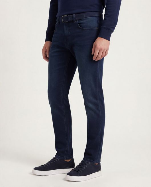 Pierre Cardin Lyon Big & Tall 5-pocket donkerblauw katoen spijker