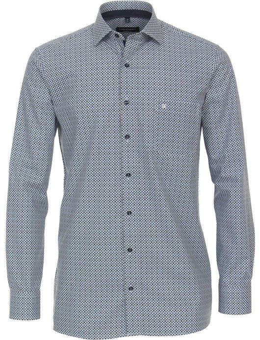 Casa Moda comfort fit overhemd mouwlengte-7 donkerblauw geprint