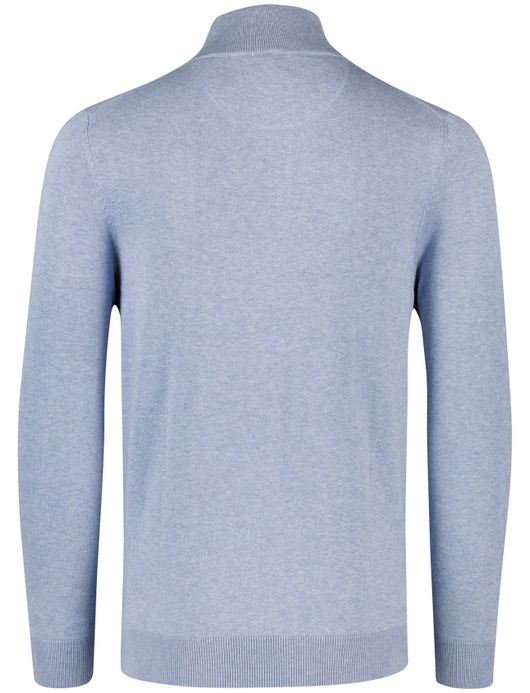 Casa Moda pull over wijde fit lichtblauw half zip