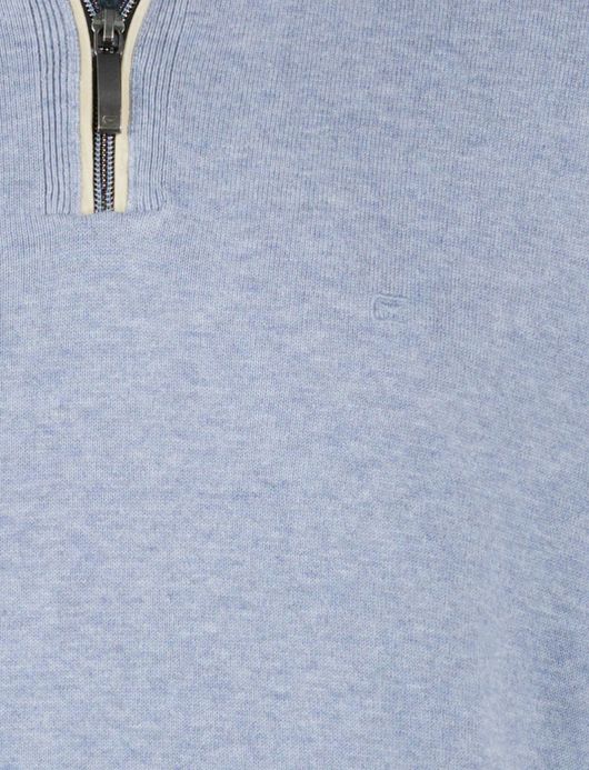 Casa Moda pull over wijde fit lichtblauw half zip