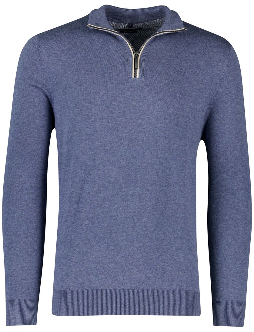 Casa Moda blauw effen pullover wijde fit