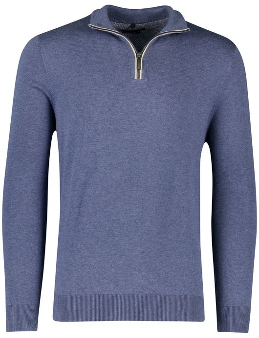 Casa Moda pullover effen blauw wijde fit