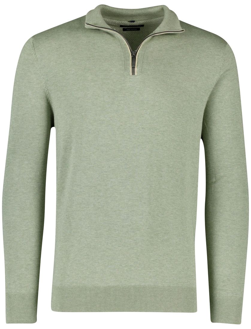 Casa Moda groene pullover effen wijde fit