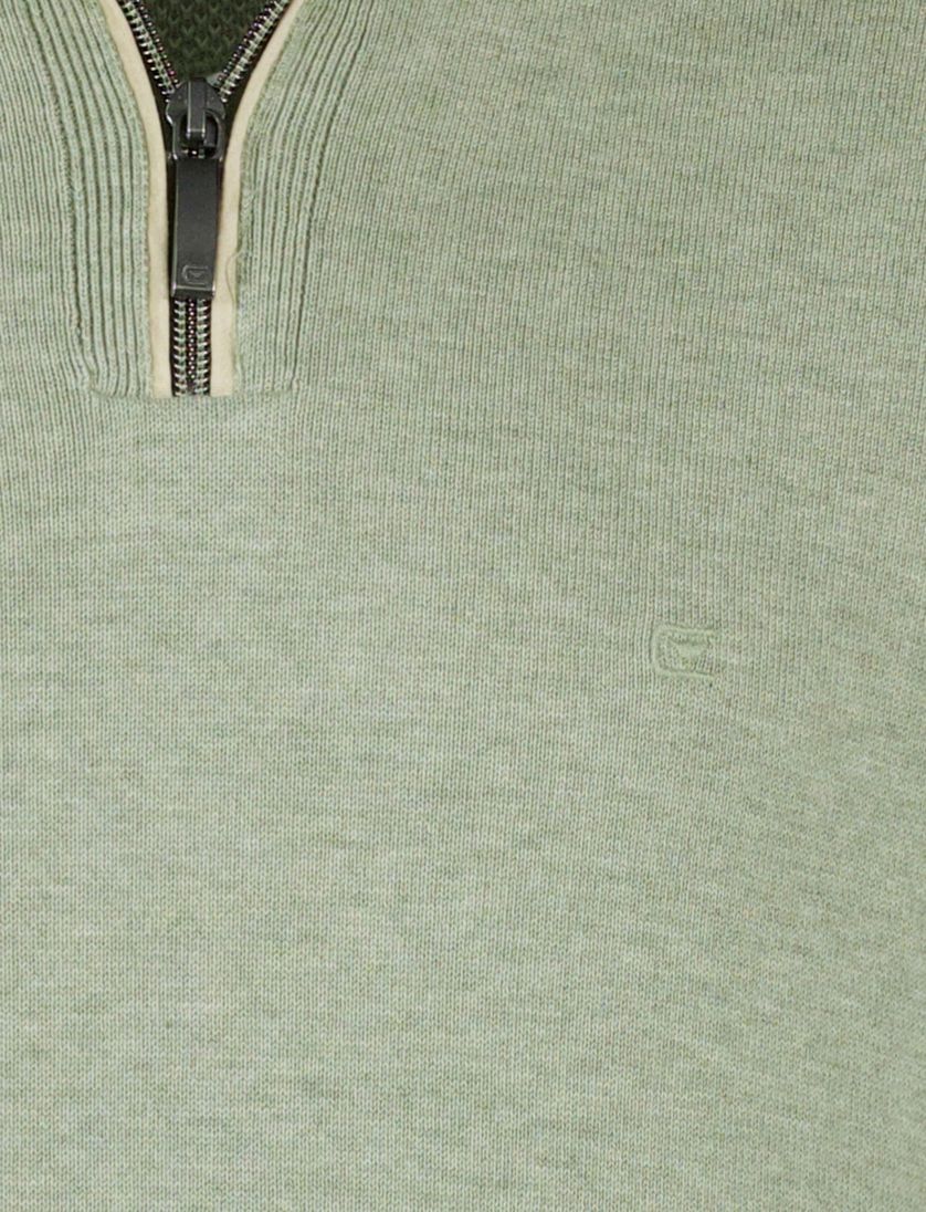 Casa Moda groene pullover effen wijde fit