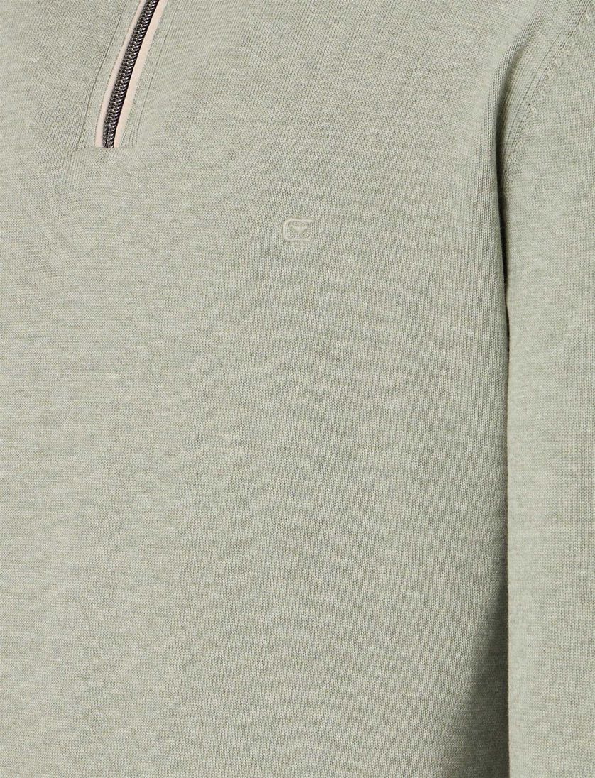 Casa Moda groene pullover effen wijde fit