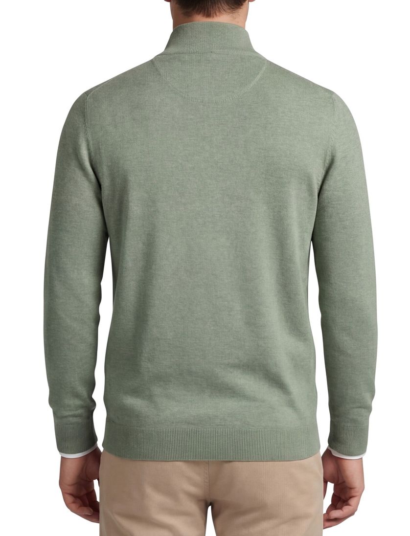 Casa Moda groene pullover effen wijde fit