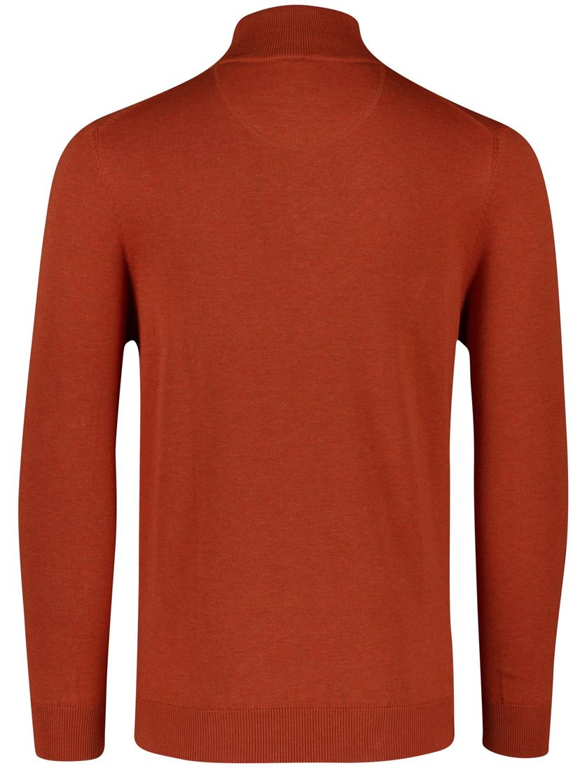 Casa Moda rode pullover effen half zip