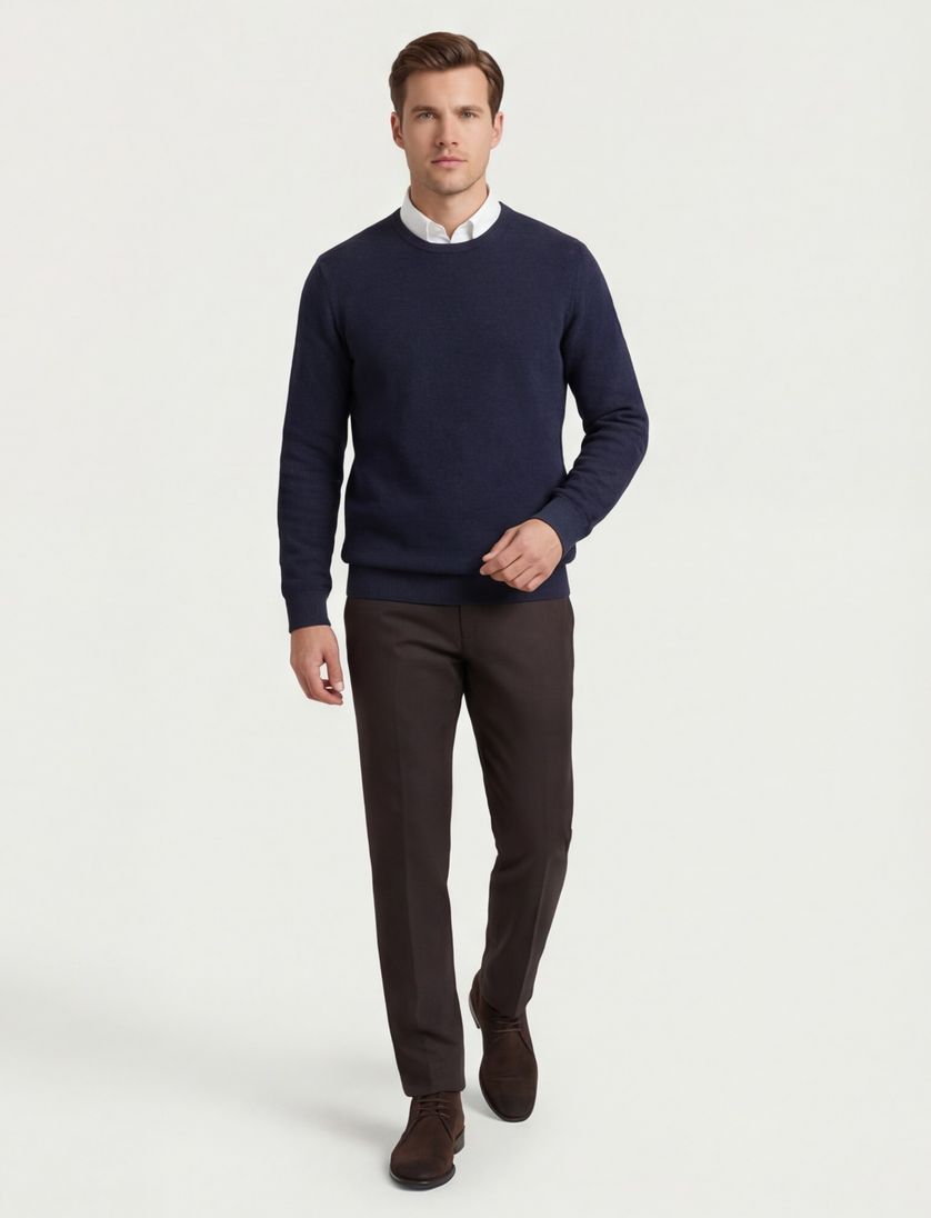 Trui Casa Moda donkerblauw ronde hals