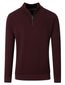 Casa Moda trui half zip effen bordeaux wijde fit