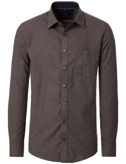 Casa Moda Casa Moda overhemd ml 5 bruin katoen