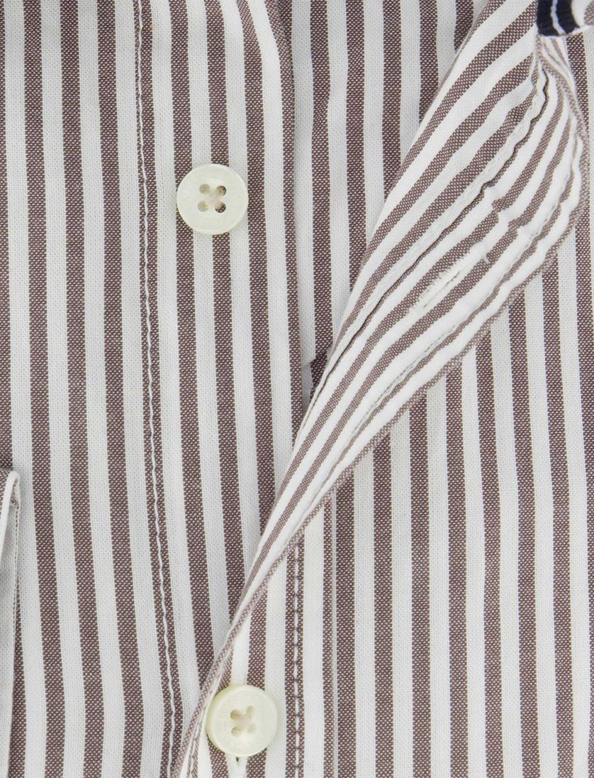 Bruin gestreept Casa Moda overhemd katoen