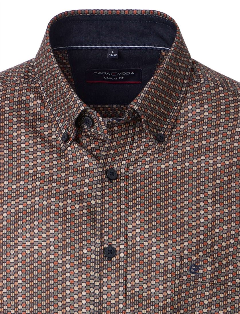 casual overhemd Casa Moda bruin