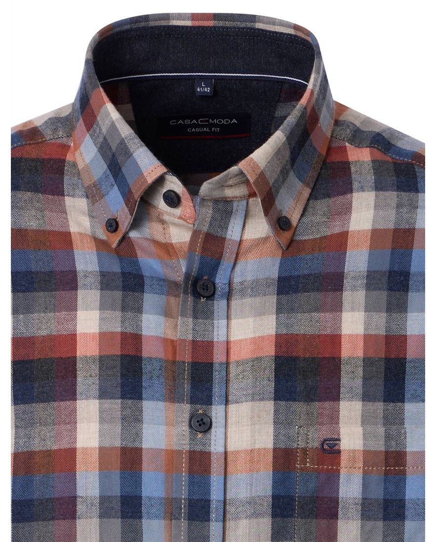 Casa Moda casual overhemd grijs blauw