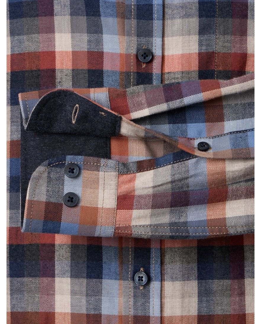 Casa Moda casual overhemd grijs blauw