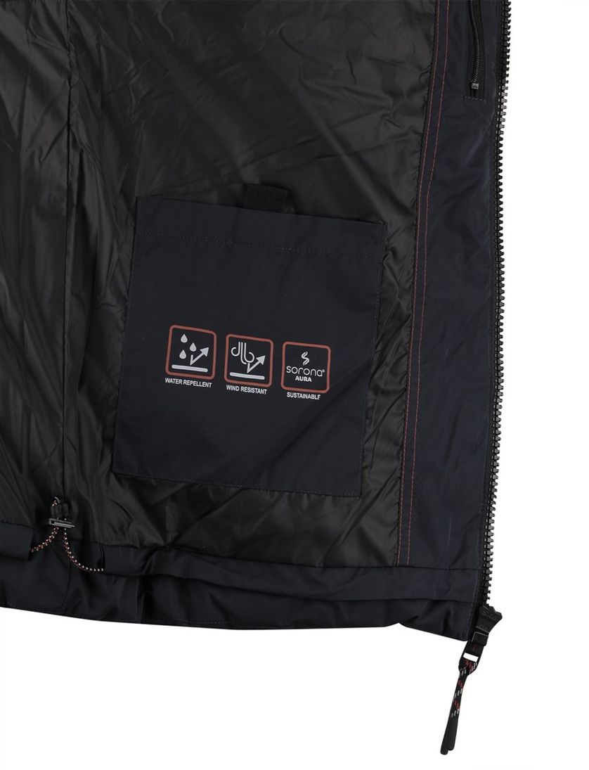 Casa Moda winterjas effen donkerblauw borstzak