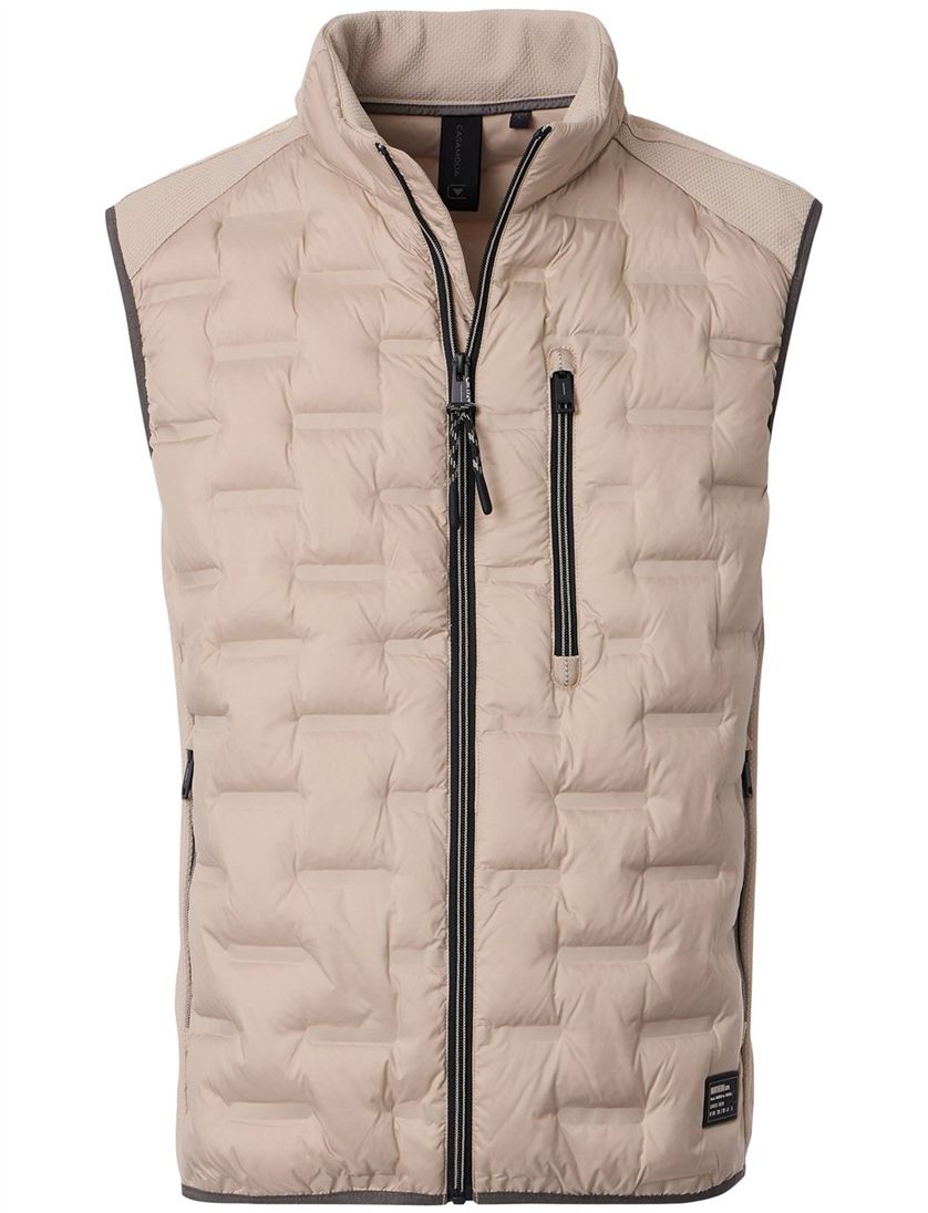 bodywarmer Casa Moda beige gewatteerd