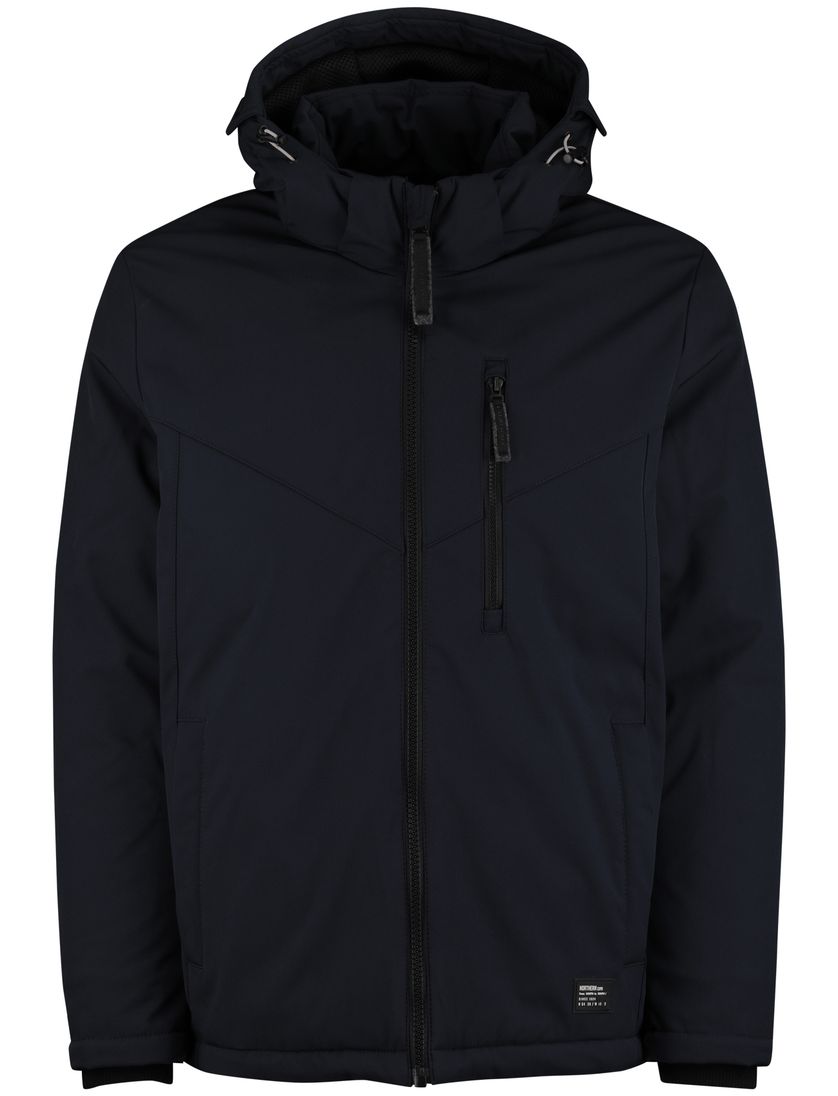 Casa Moda winterjas donkerblauw effen