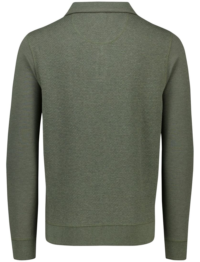 Casa Moda trui groen effen half zip