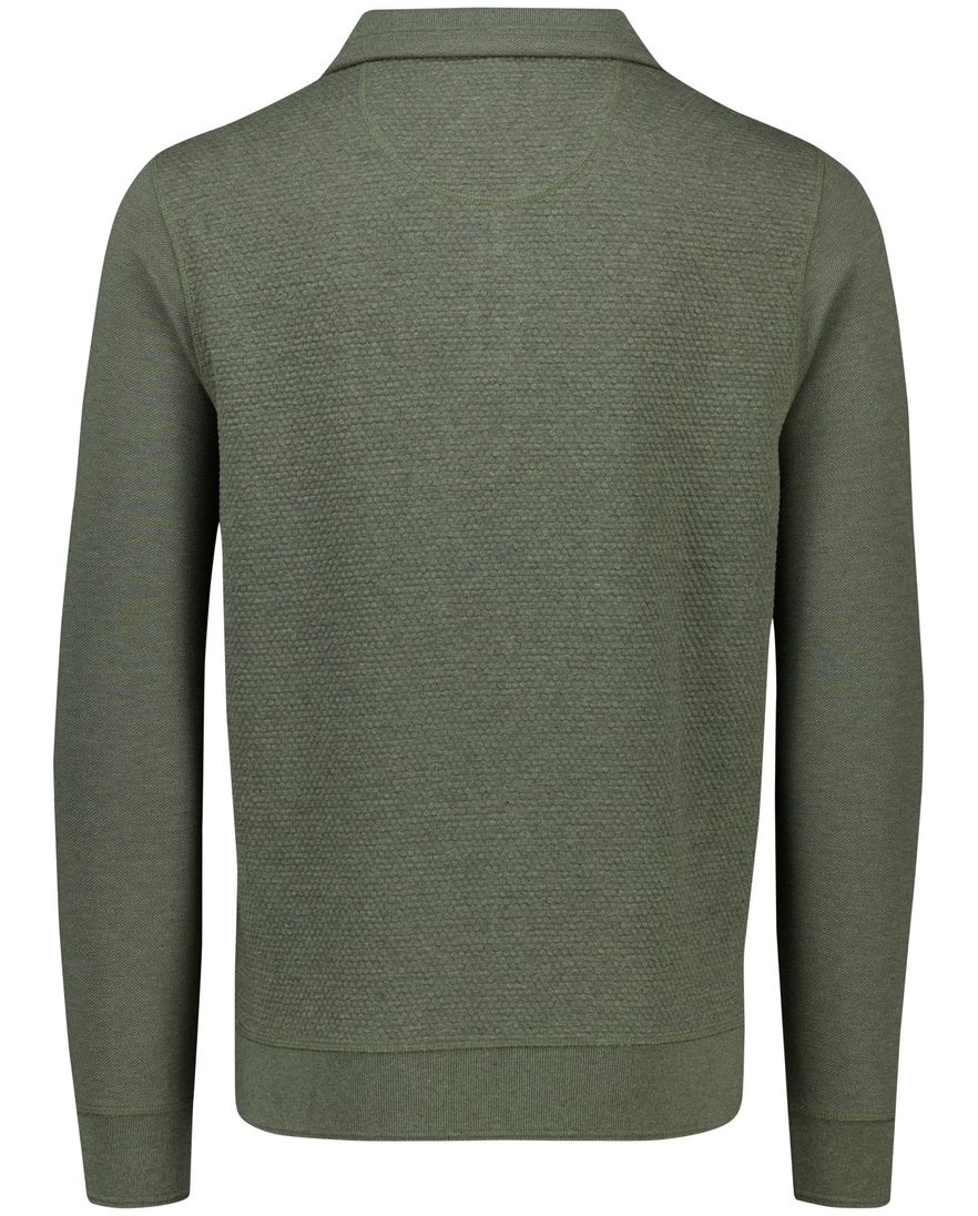 Casa Moda trui groen effen half zip