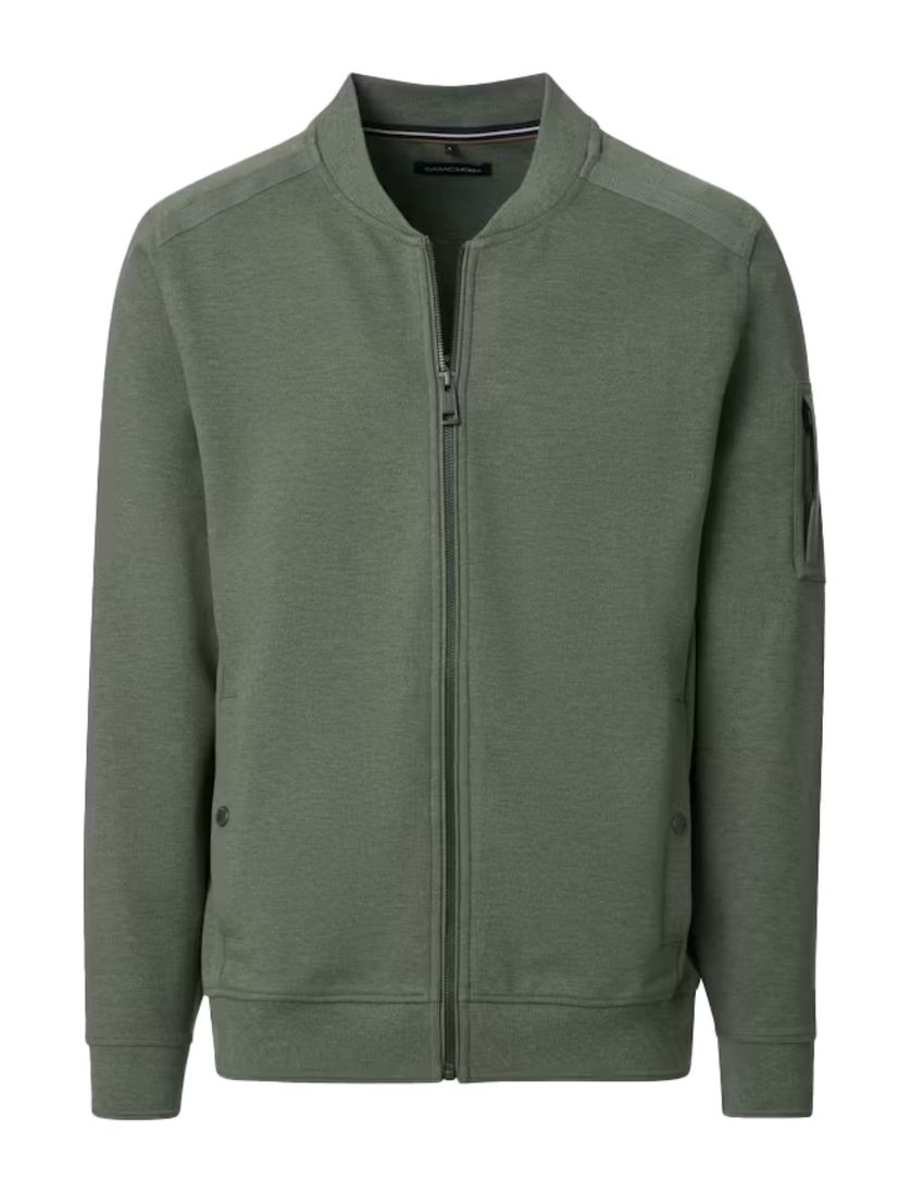 Casa Moda vest groen regular fit katoen zonder capuchon