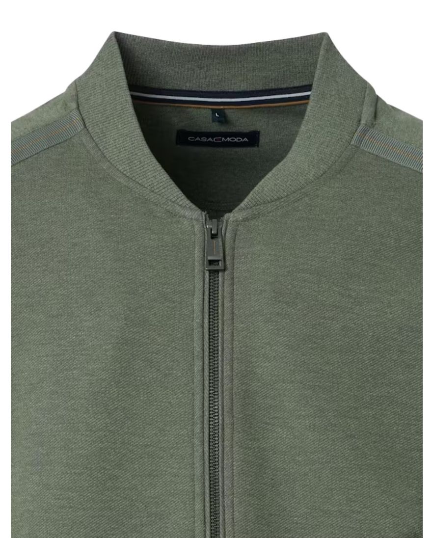 Casa Moda vest groen regular fit katoen effen