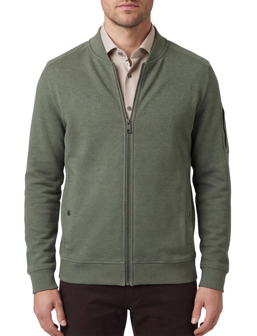 Casa Moda vest groen regular fit katoen zonder capuchon