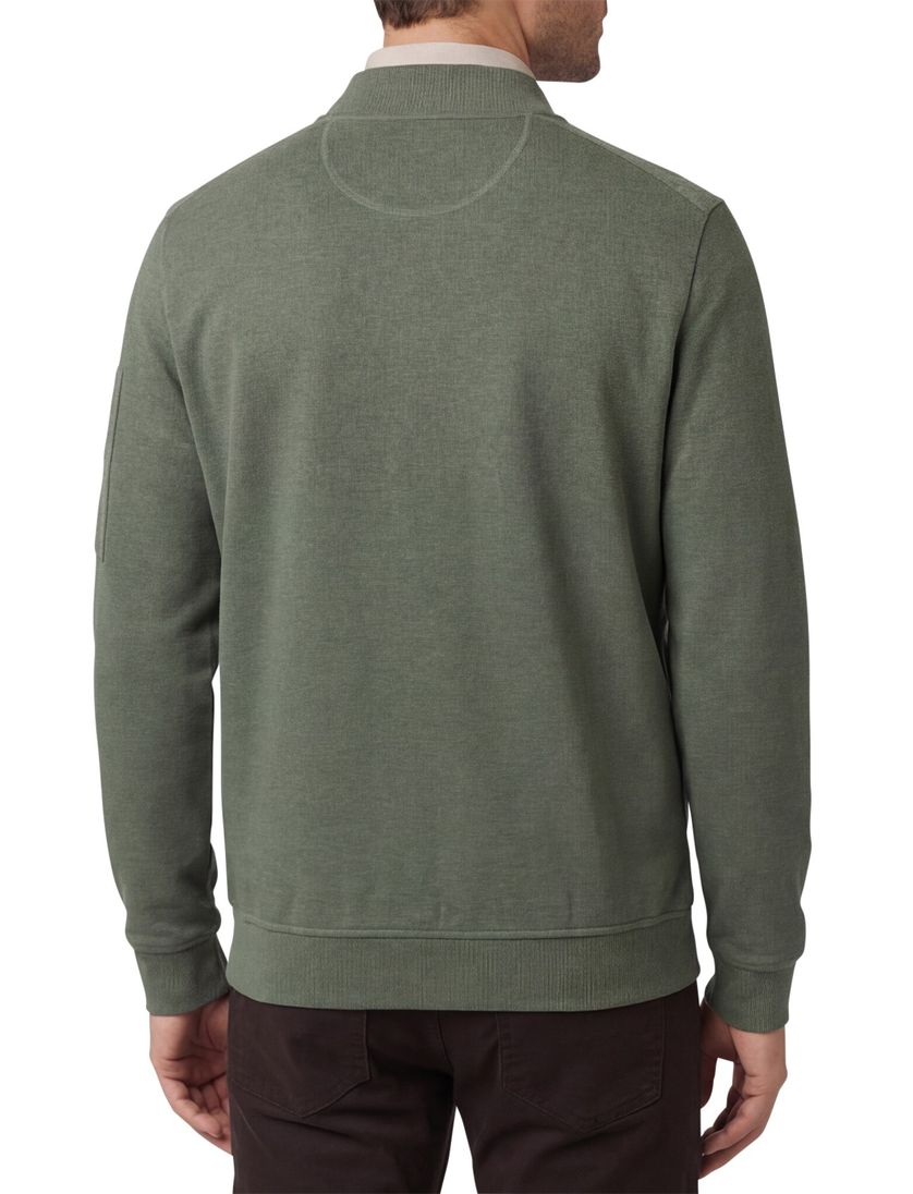 Casa Moda vest groen regular fit katoen zonder capuchon