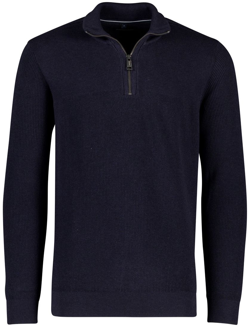 trui Casa Moda donkerblauw effen half zip