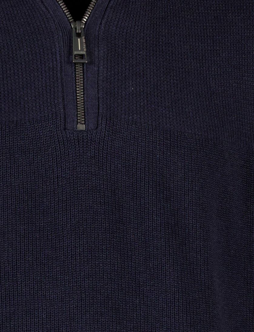 trui Casa Moda donkerblauw effen half zip