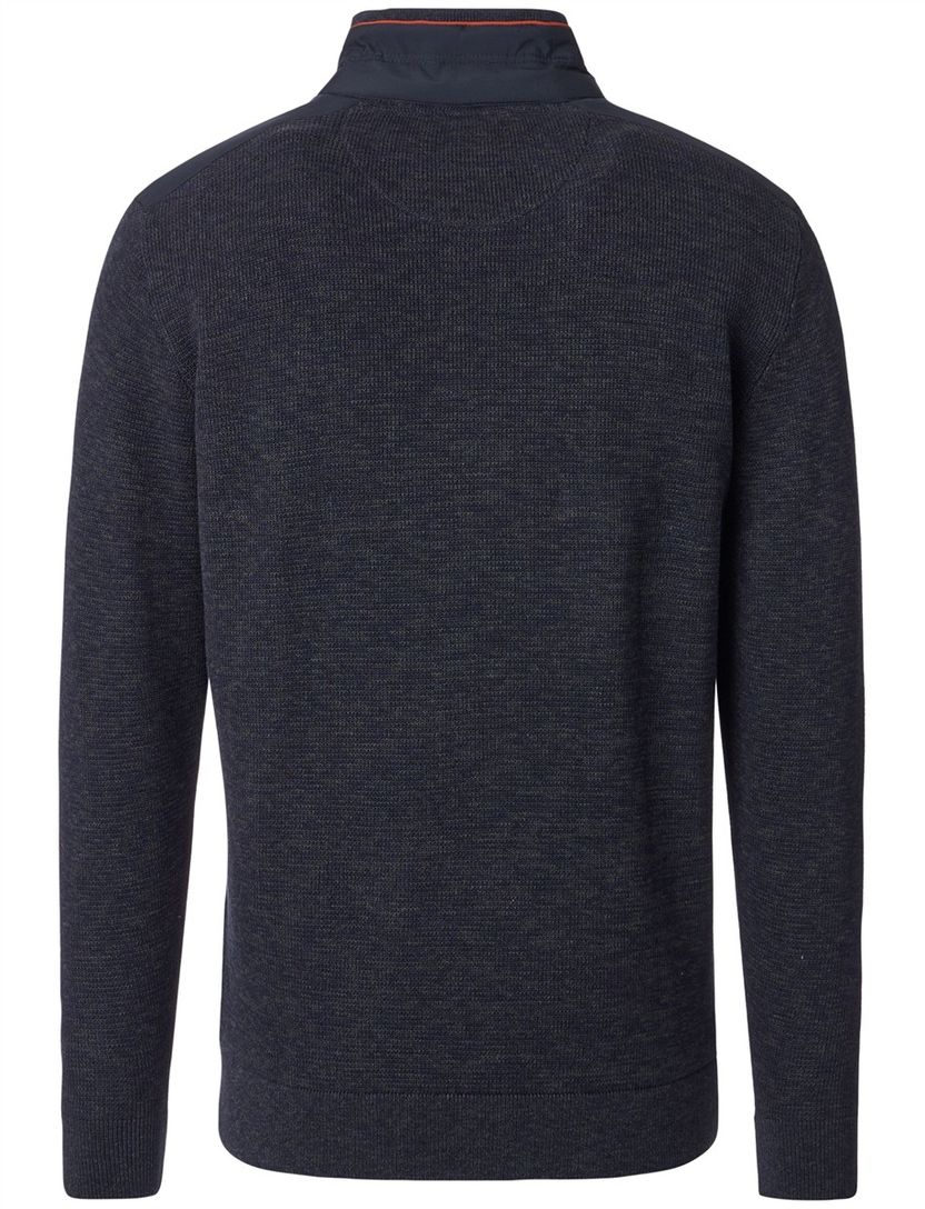 Casa Moda donkerblauw half-zip trui katoen