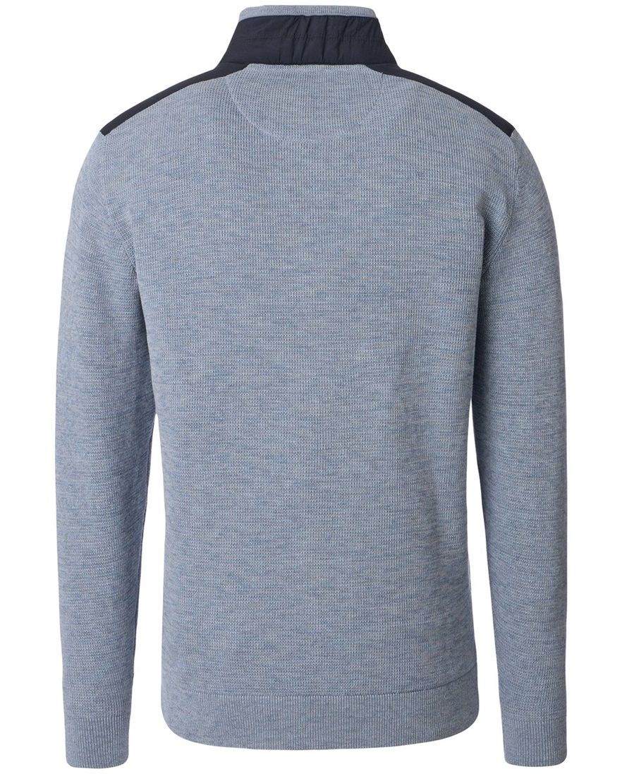 Casa Moda lichtblauw half-zip trui gemêleerd