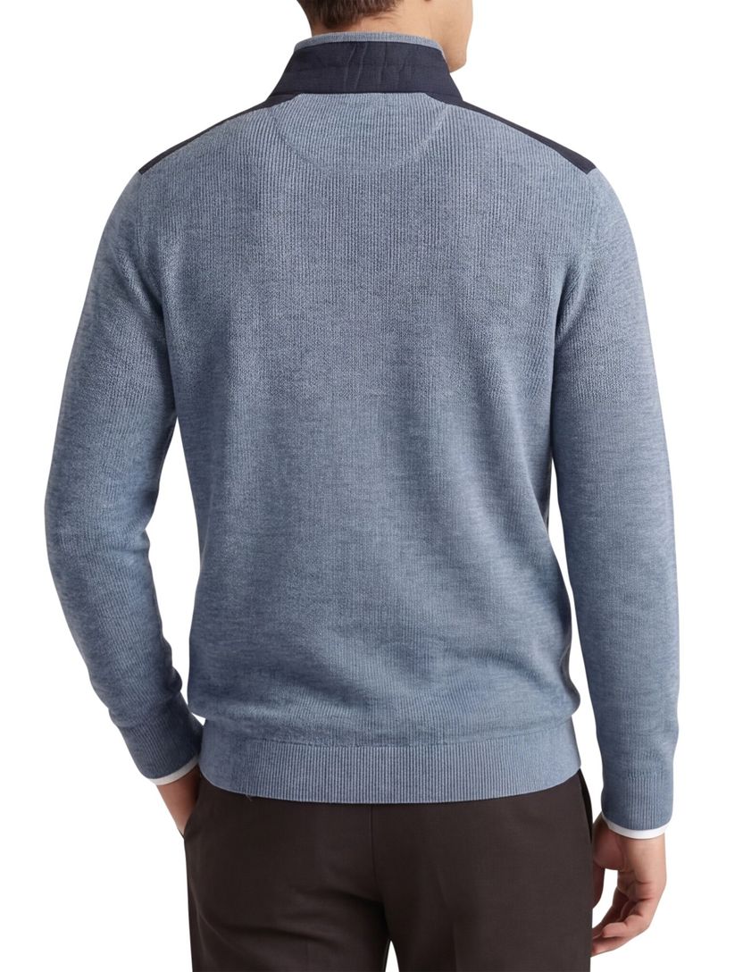 Casa Moda lichtblauw half-zip trui 100% katoen