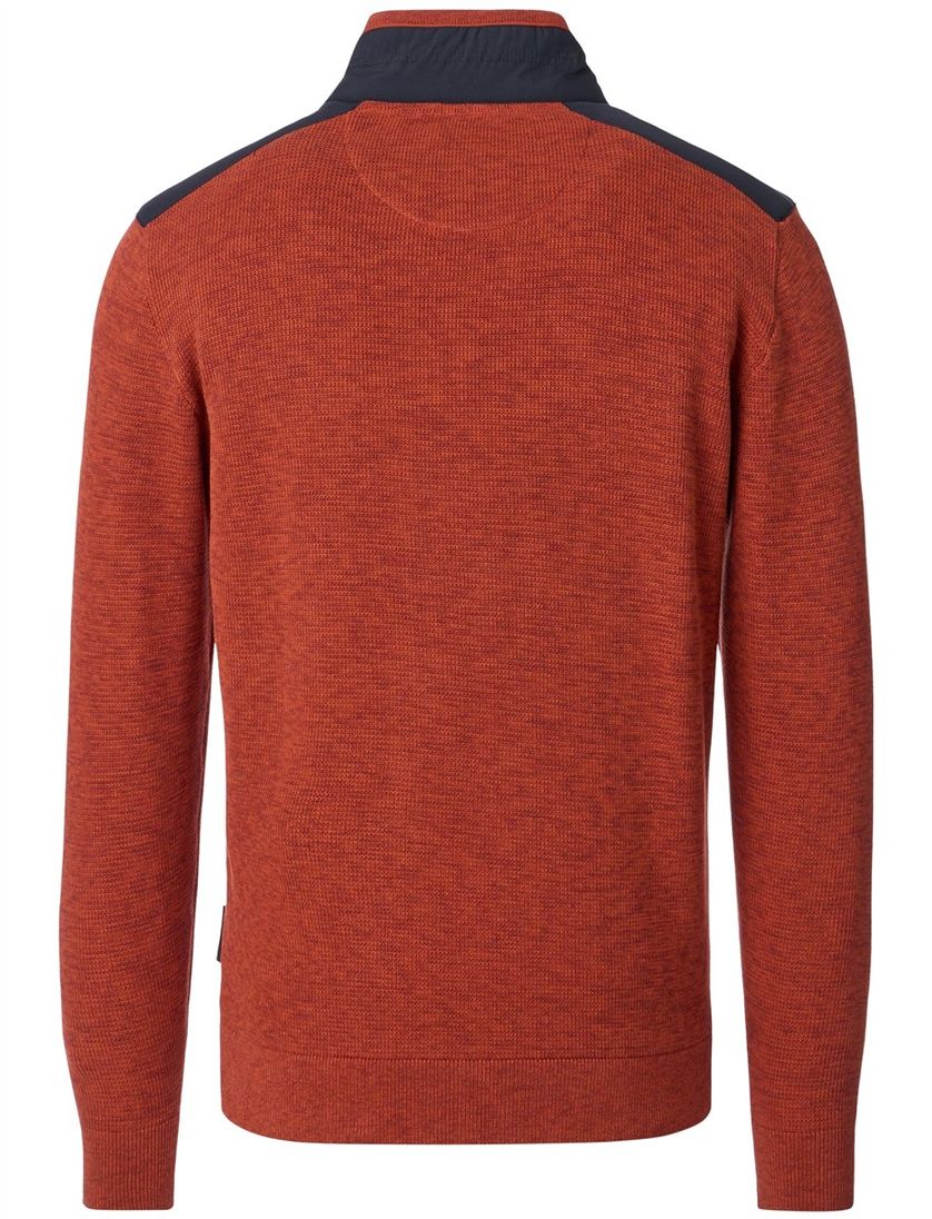 Casa Moda oranje half-zip trui 100% katoen