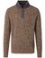 Casa Moda trui half zip bruin gemeleerd gebreid