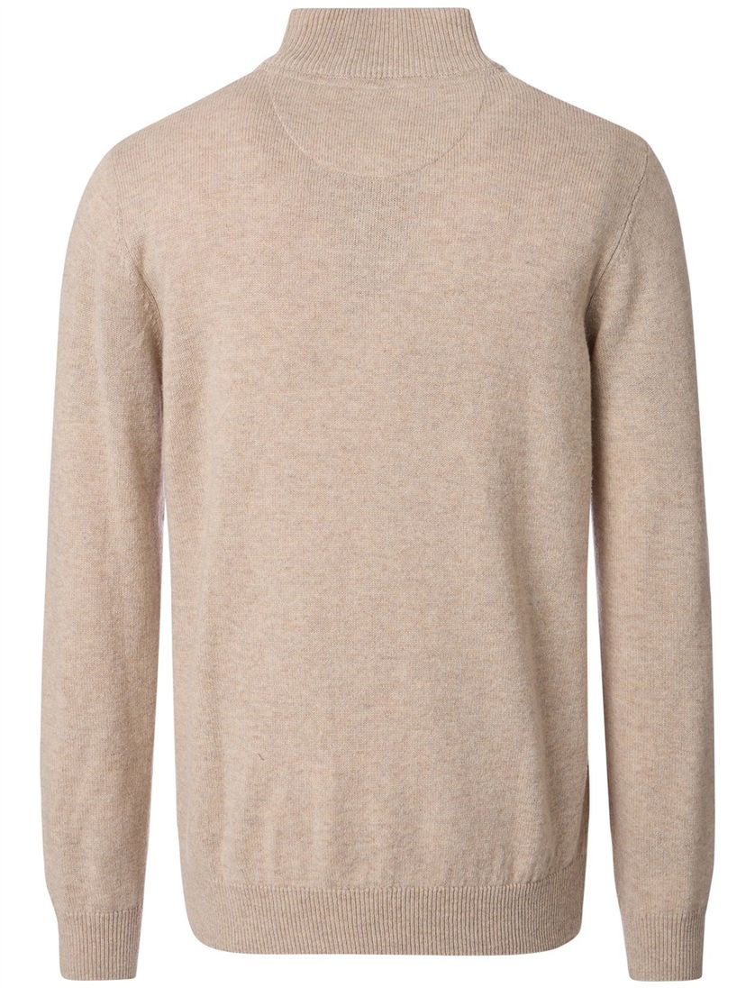 Casa Moda beige half-zip trui gemêleerd wol