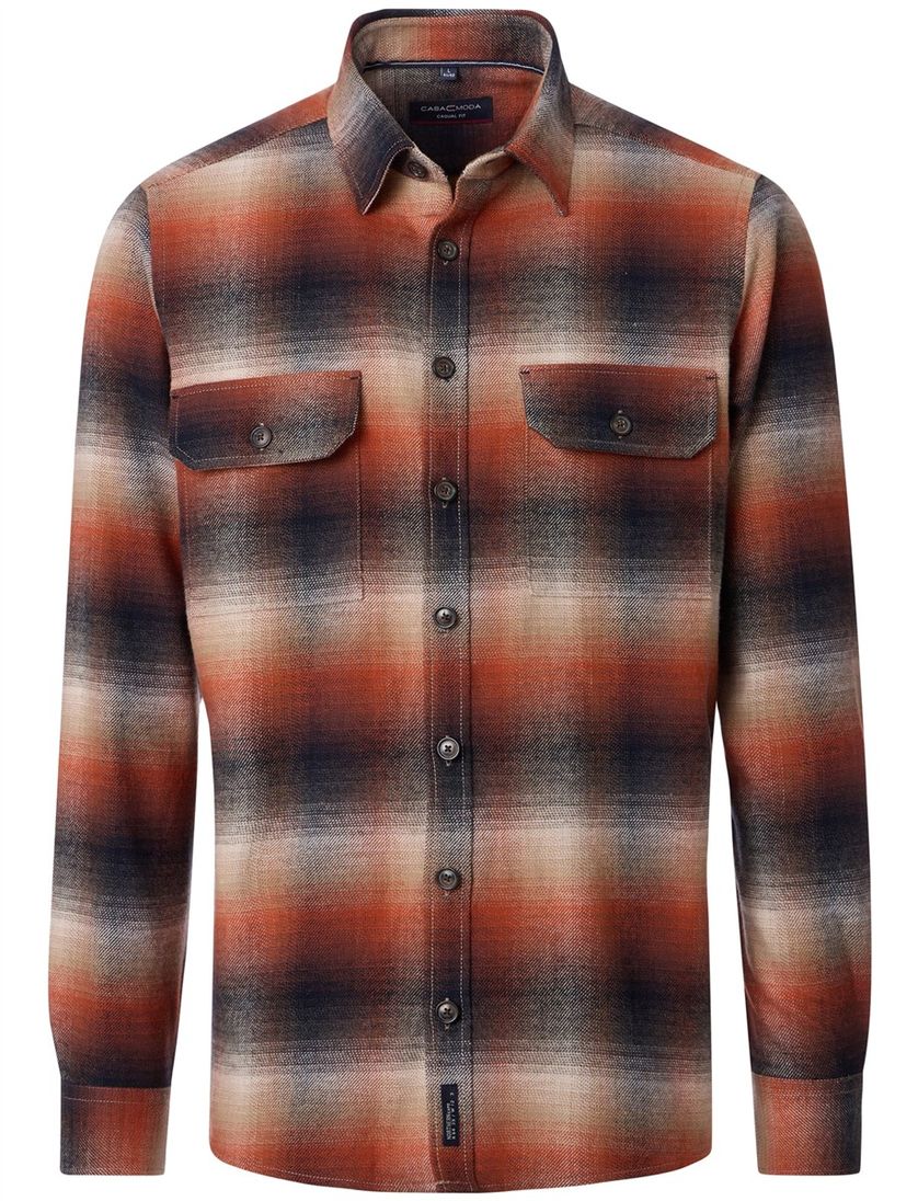 casual overhemd Casa Moda oranje katoen