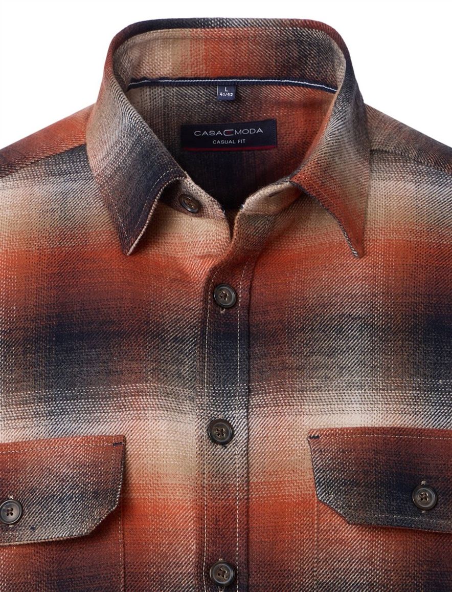 Casa Moda overhemd ml 5 oranje katoen