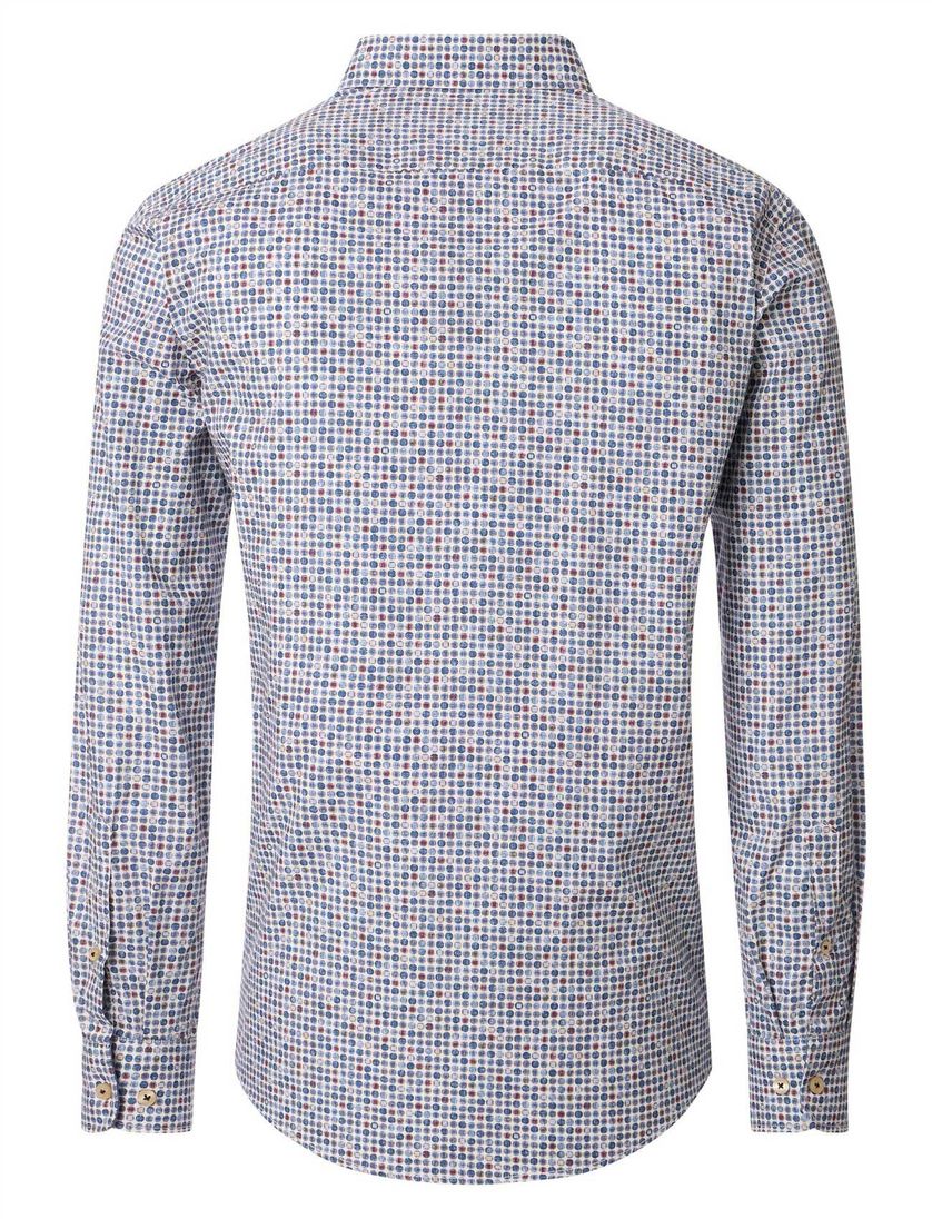 modieus blauw geprint Casa Moda casual fit overhemd