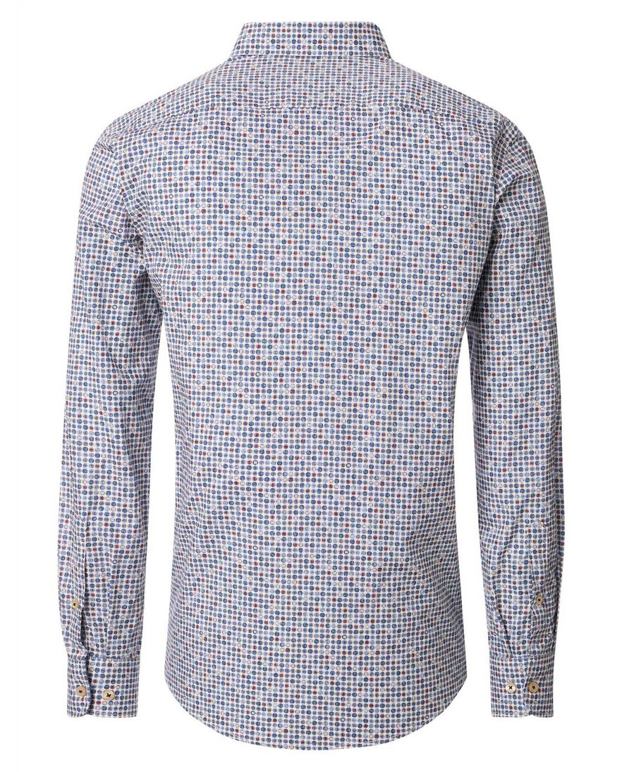 modieus Casa Moda casual fit overhemd blauw geprint