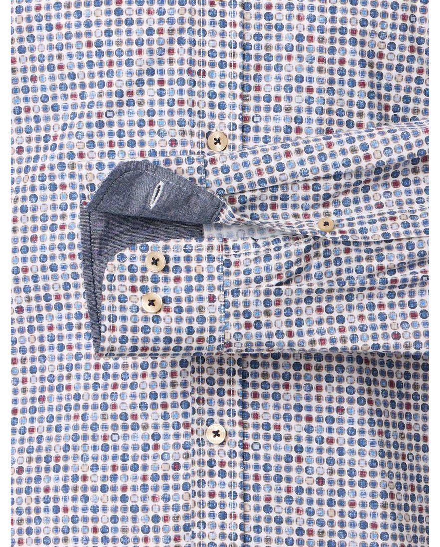 modieus Casa Moda casual fit overhemd blauw geprint
