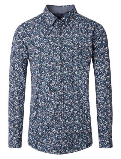 Casa Moda Casa Moda casual fit overhemd modern blauw geprint