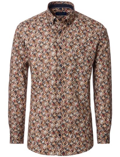 Casa Moda Casa Moda overhemd ml 5 bruin katoen