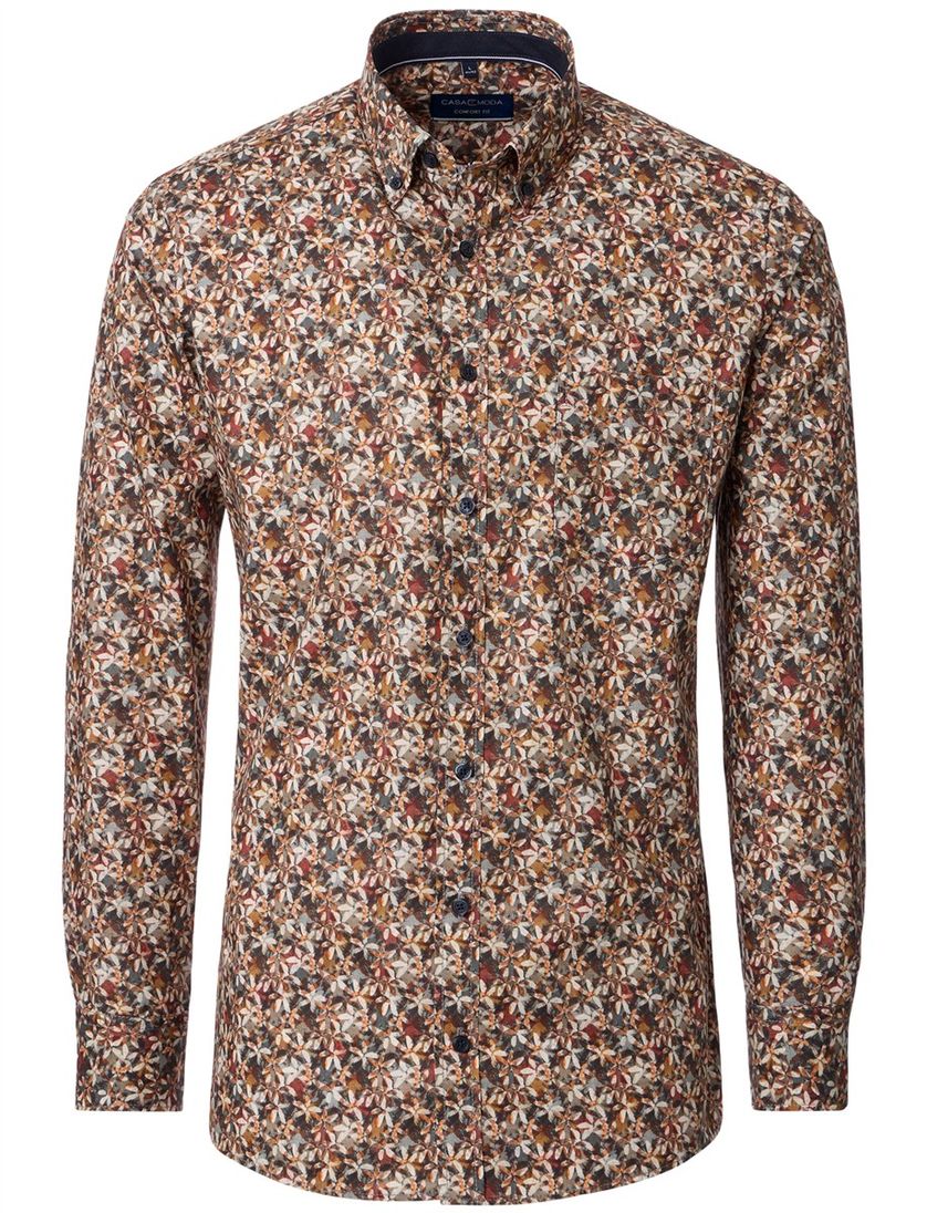 overhemd Casa Moda ml 5 bruin katoen