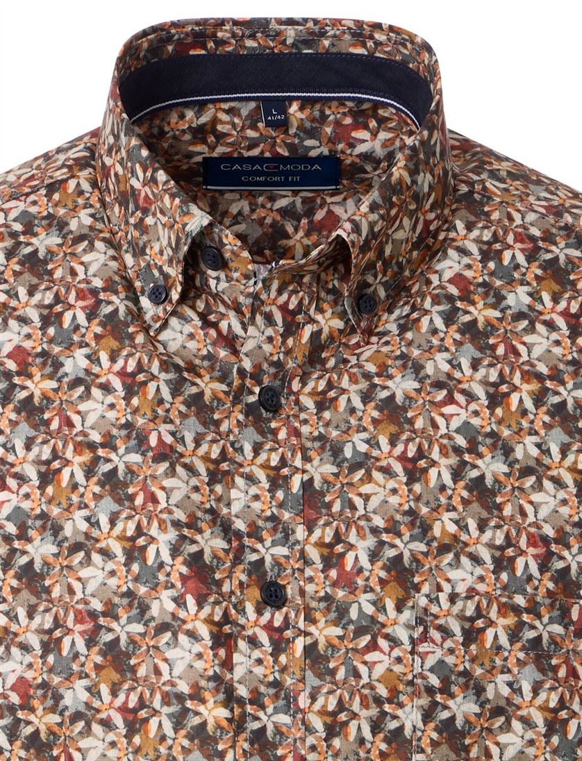 overhemd Casa Moda ml 5 bruin katoen