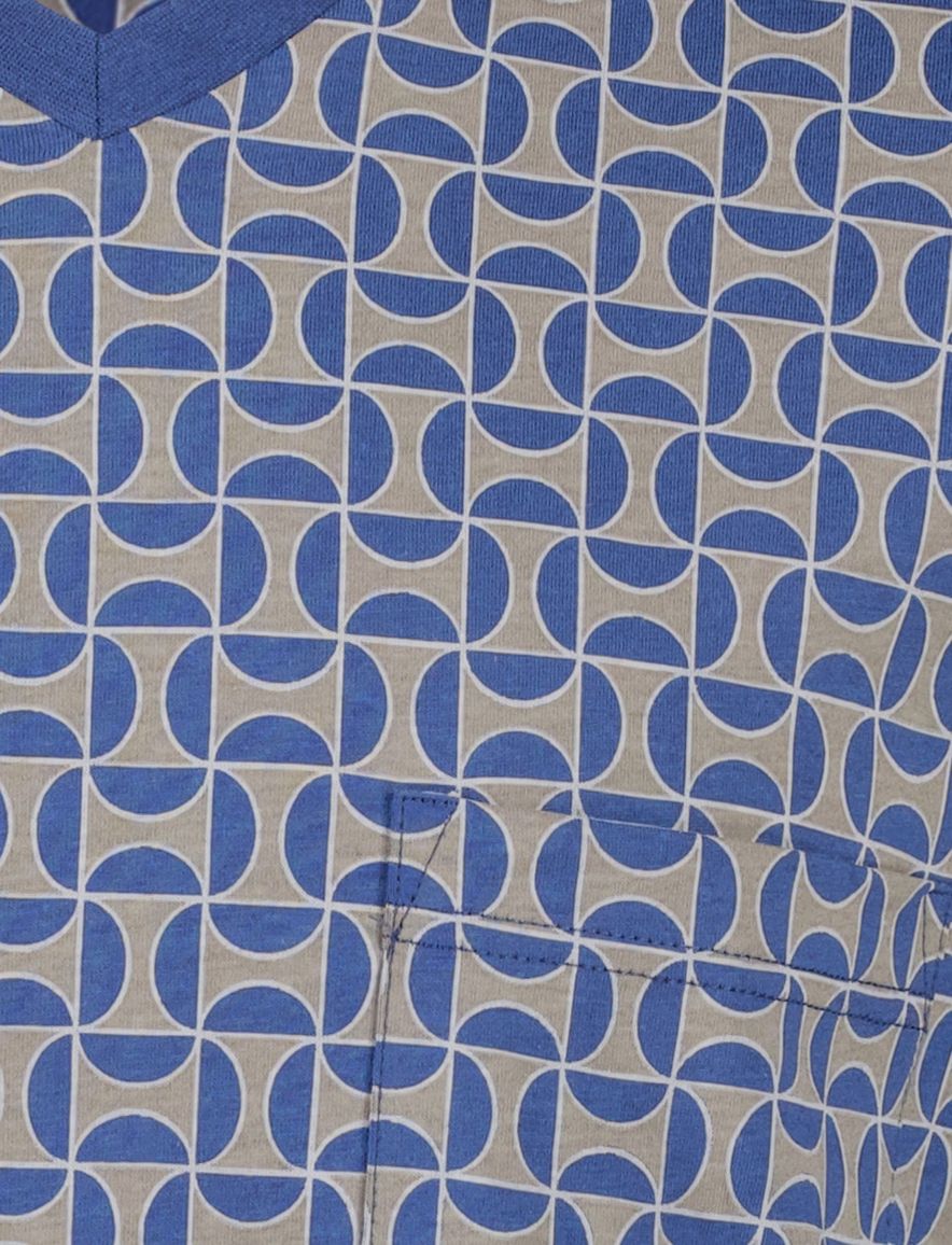 Schiesser pyjama normale fit blauw geprint