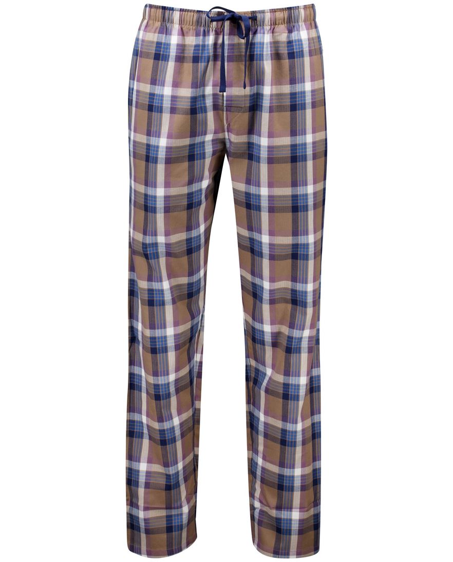 Schiesser pyjamabroek bruin geruit