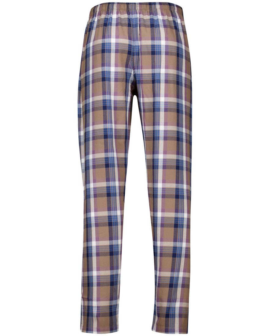 Schiesser pyjamabroek bruin geruit