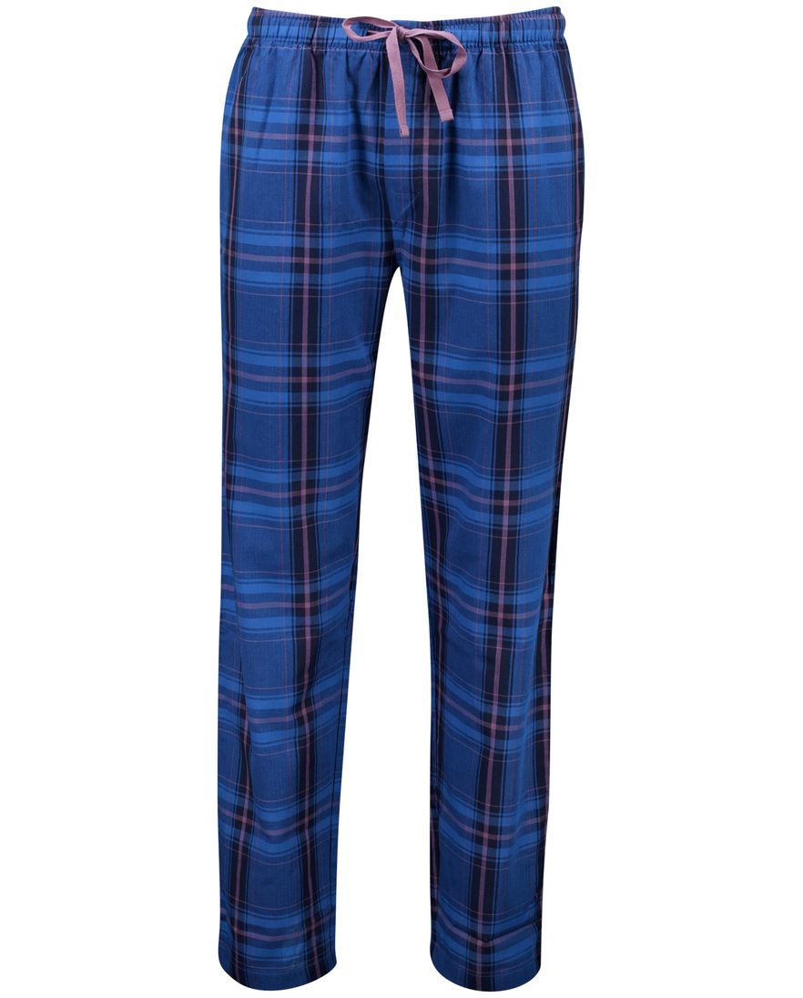 Schiesser pyjamabroek kobalt geruit elastische band