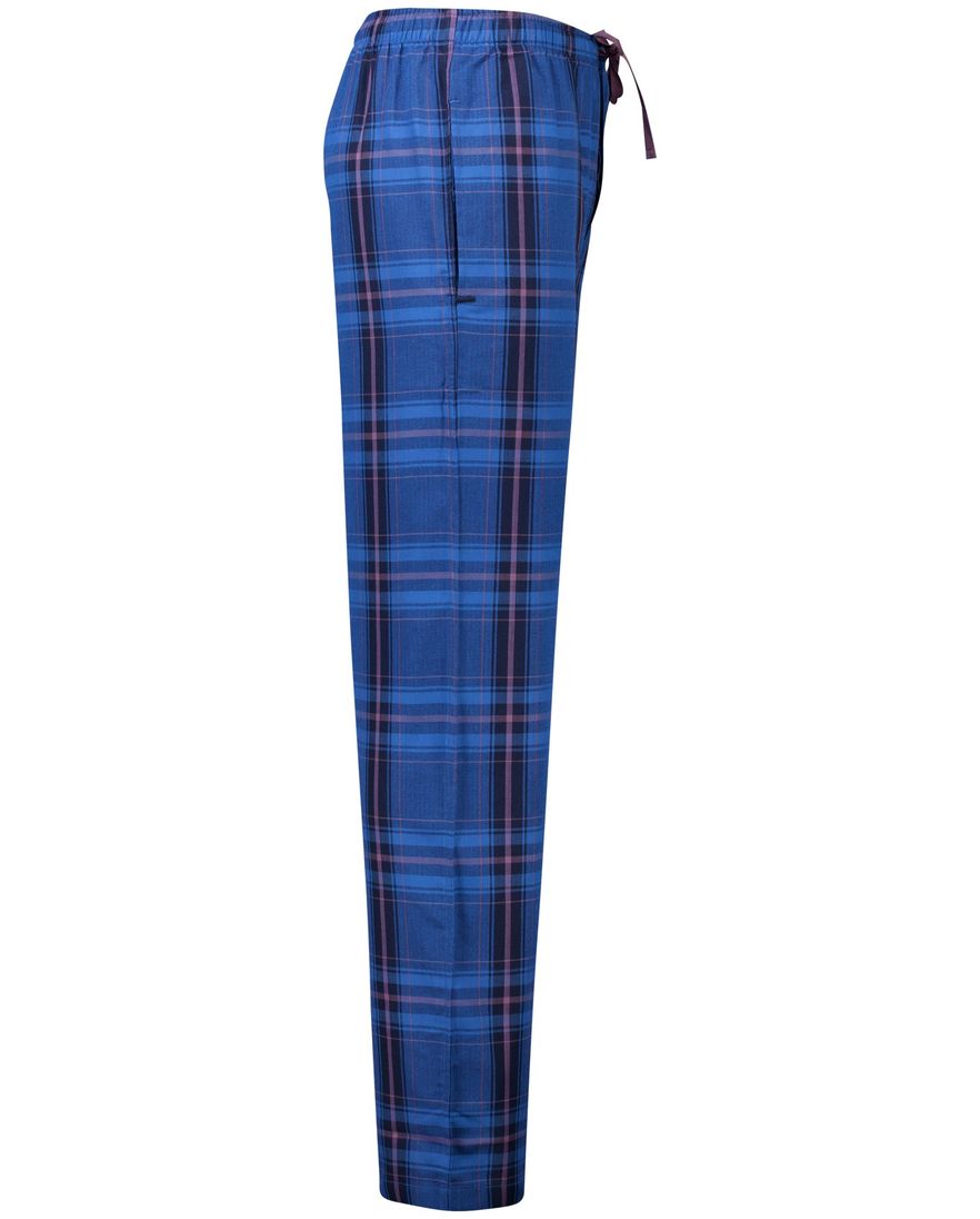 Schiesser pyjamabroek kobalt geruit elastische band